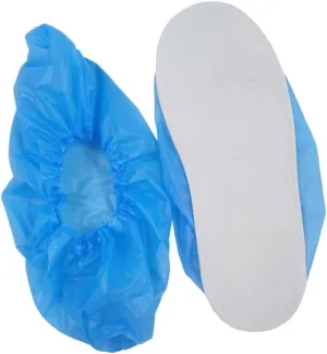 10 Pairs Blue Waterproof Overshoes Comfort Fit Non-skid Bottom Disposable for Home Travel Party Car Garden
