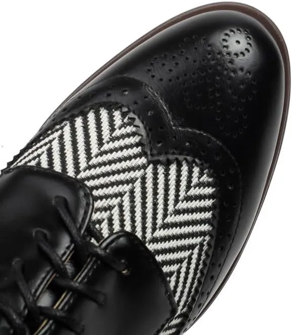 100FIXEO Women Wingtip Lace Up Vintage Oxford Shoes Brogues