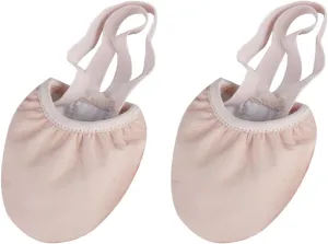 1Pair Elastic Band Dance Shoes for Adults Ballet Half Sole Toe Protectors Non Slip Breathable Design for Yoga Jazz Modern Dance