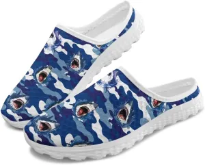 2025 Trendy Backless Mule Shoes Mens Print Mesh Clogs, Light, Breathable, Anti-Slip, Ideal for Casual Wear