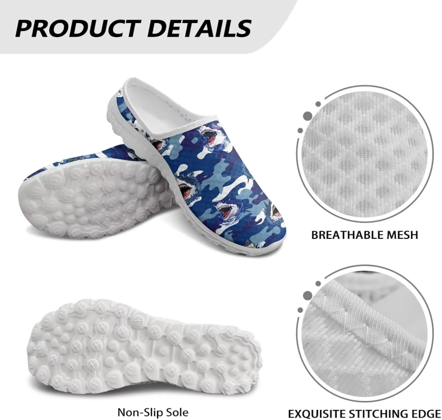 2025 Trendy Backless Mule Shoes Mens Print Mesh Clogs, Light, Breathable, Anti-Slip, Ideal for Casual Wear