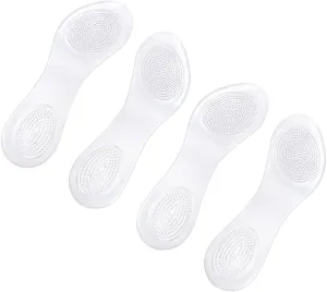2Pairs Transparent Shockproof Massage Insoles for Women of Non Slip Foot Support Pads for High Heels Flats Casual Shoes Relief Comfort