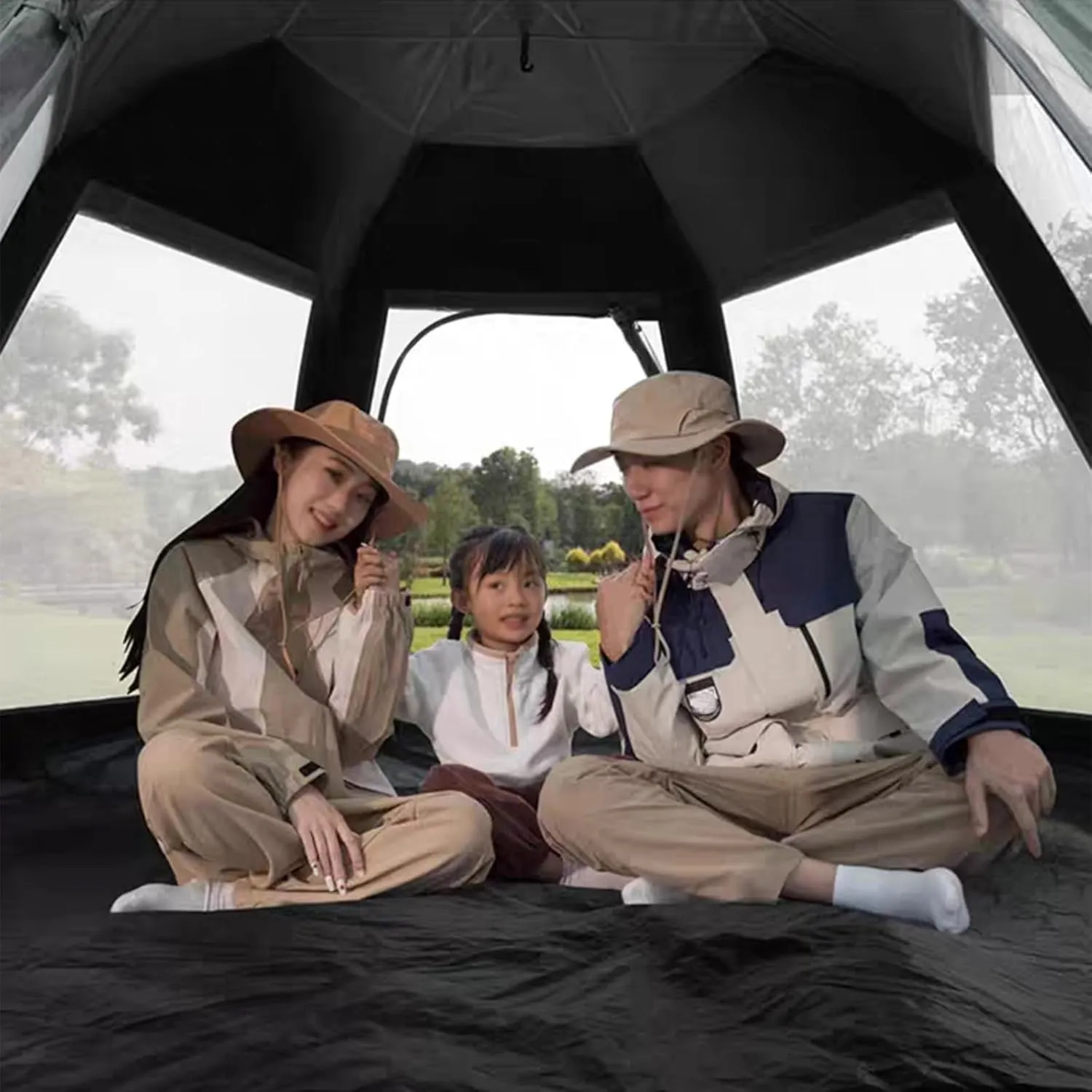3-5 Person Pop Up Tent,Camping Instant Tent,Water Resistant Dome Tent,Double Layer,Professional Camping Tent for Outdoor Hiking,Mountaineering,Survival(Dark Blue)