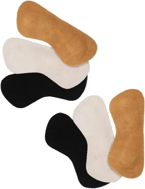 3 Pairs Suede Leather Heel Stickers Thickened Cushions Pads for Comfort Wear Foot Protection Random Color for High Heels and Everyday Shoes Random Color