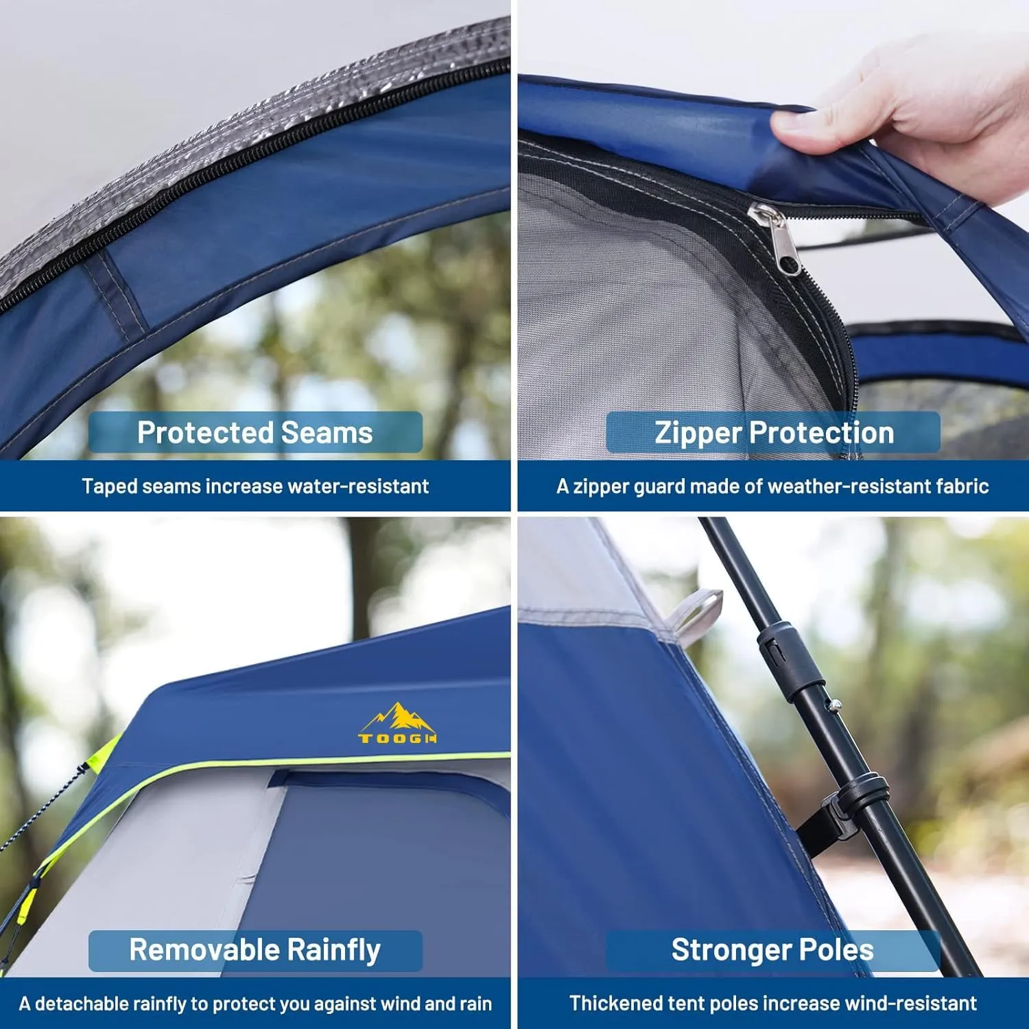 3/4 Person/6 Person Camping Tent Fast Cabin Tent with Instant Setup Tent, Weatherproof Tent Easy Quick Set Up & Pop Up in 60 Seconds with Rainfly Backpack for Family Camping,Upgraded Ventilation