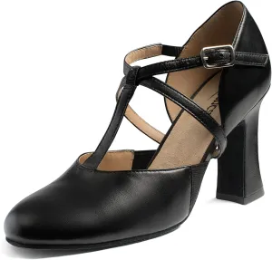 3" Heel T-Strap Broadway Cabaret Shoe, Professional Dance Shoes for Women, Support and Comfort- Roxy - SD153