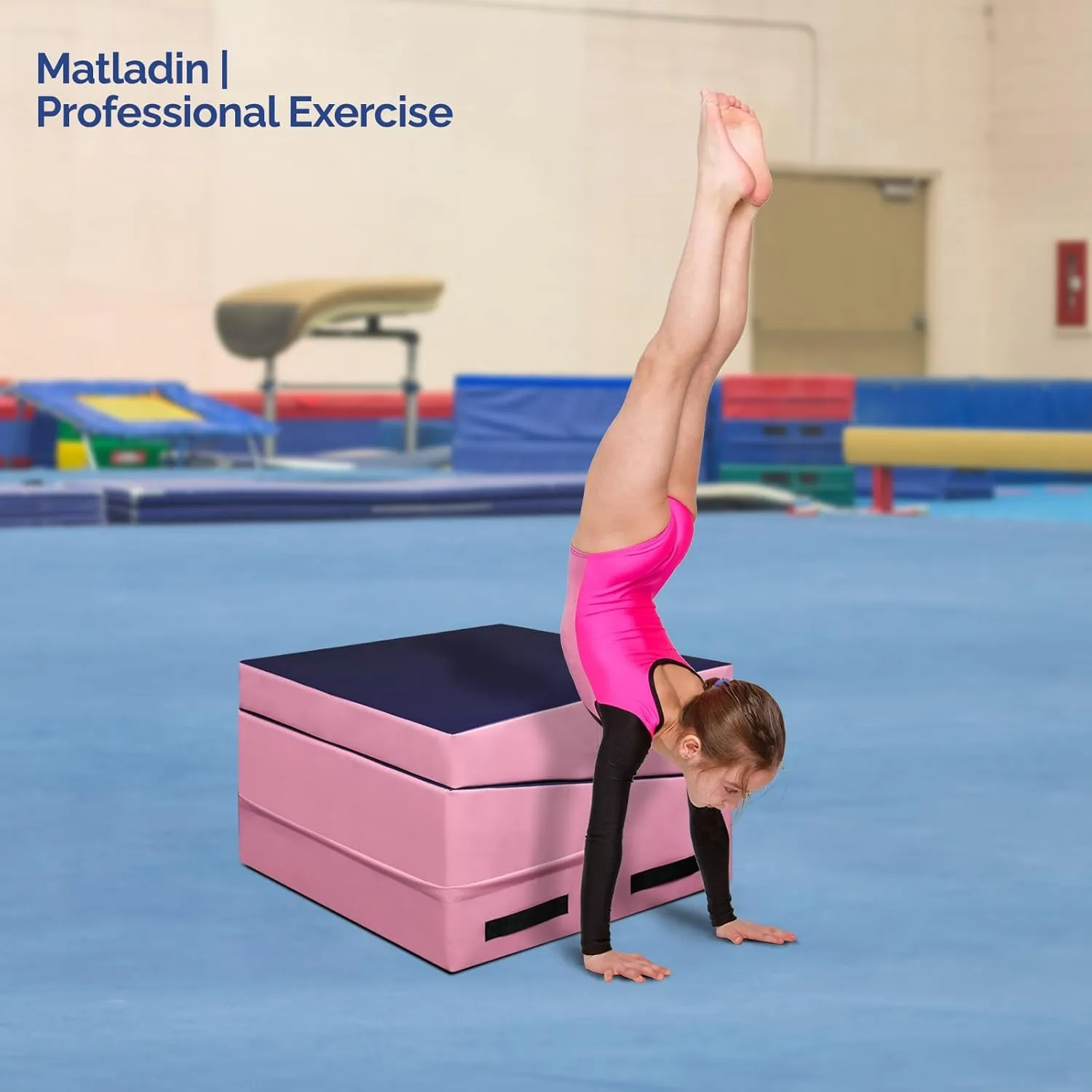48"x24"x14" Tumbling Mat - Folding Gymnastics Cheese Wedge Mat for Kids, Girls Home Training
