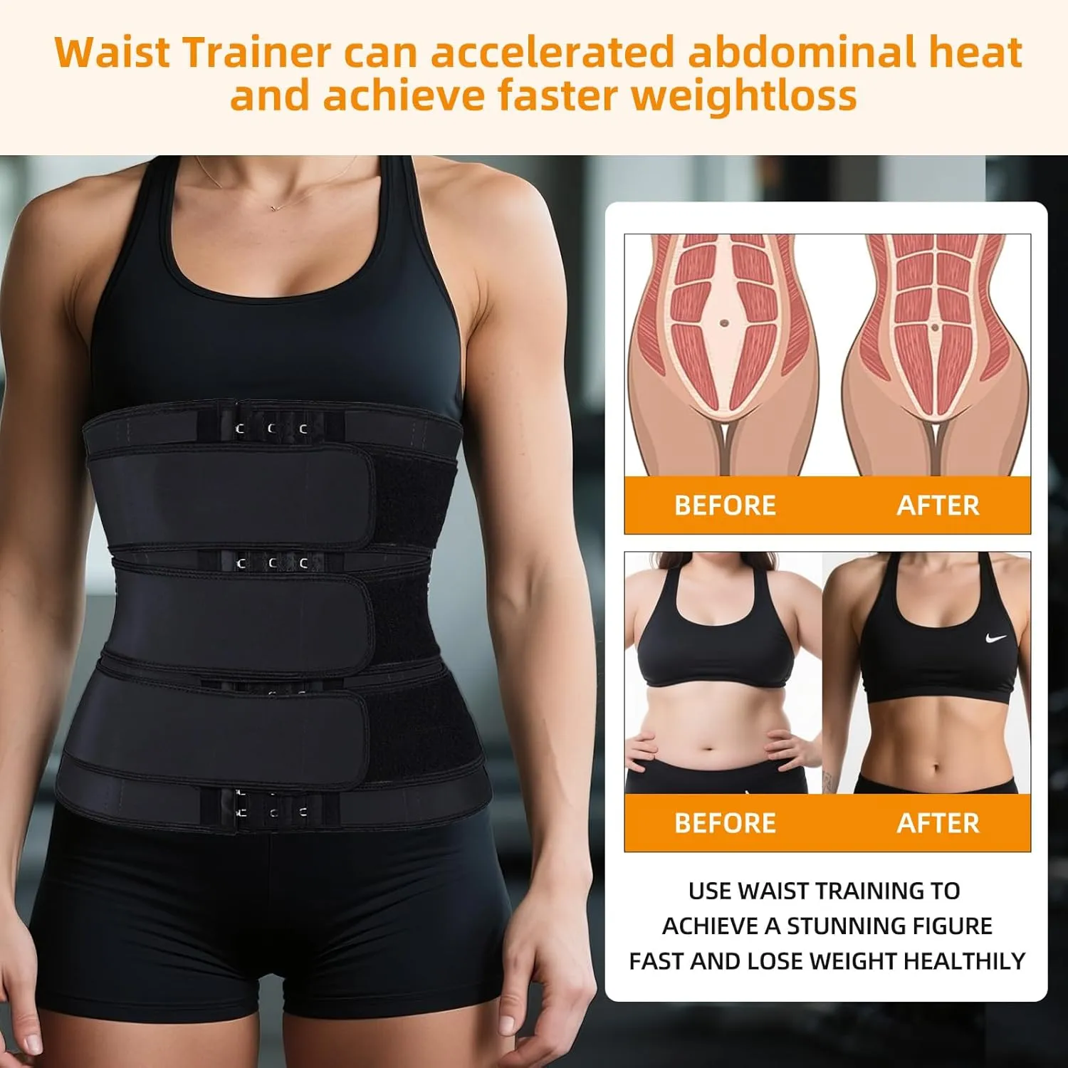 Abdominal Binder - Lower Waist Support Belt, Waist Trainer, Pelvic Support, Postpartum Belly Band, Waist Trimmer