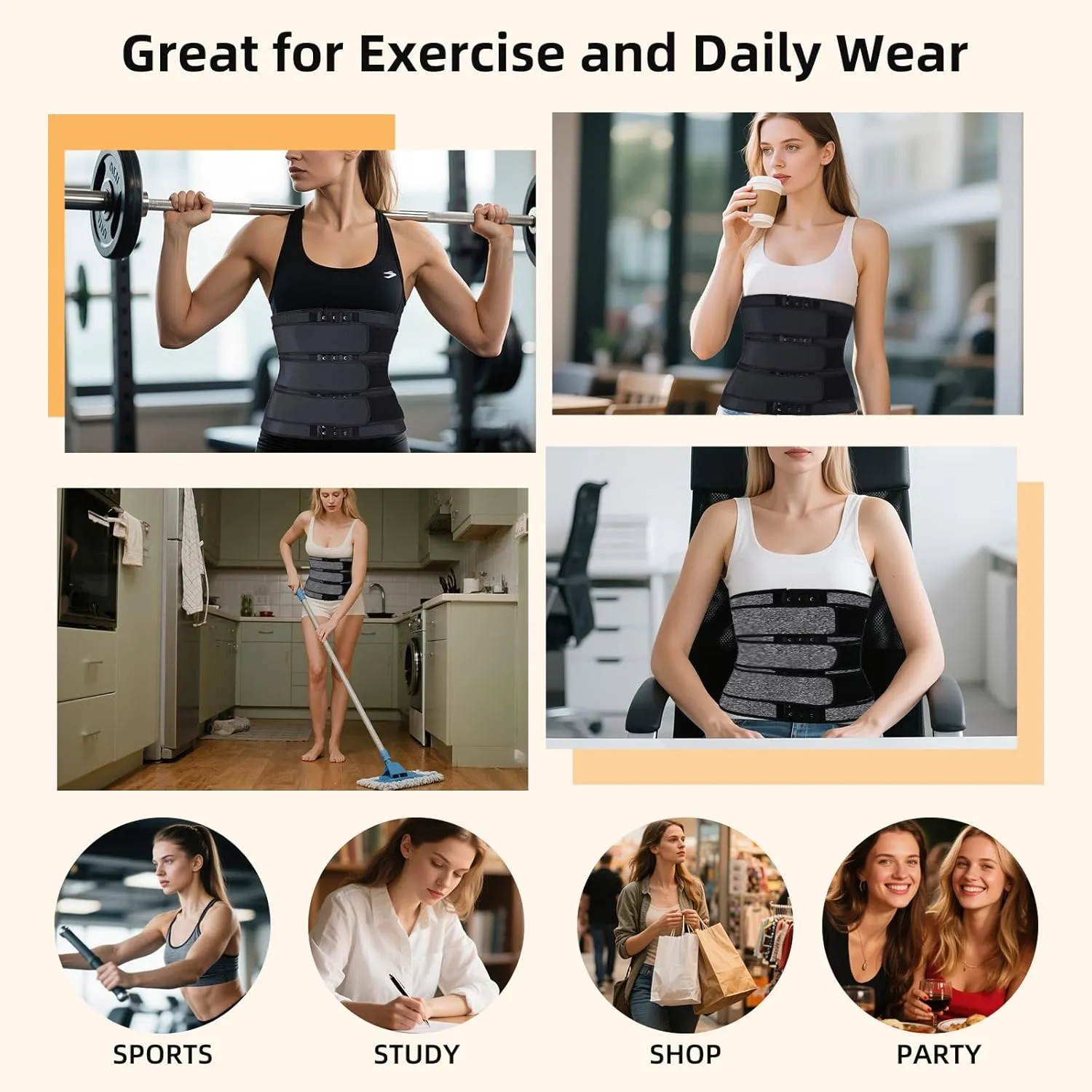 Abdominal Binder - Lower Waist Support Belt, Waist Trainer, Pelvic Support, Postpartum Belly Band, Waist Trimmer