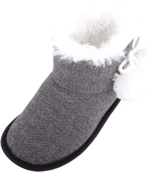 ABSOLUTE FOOTWEAR Arabella, Womens Slip On Winter Bootie Slippers with Pom Pom Design