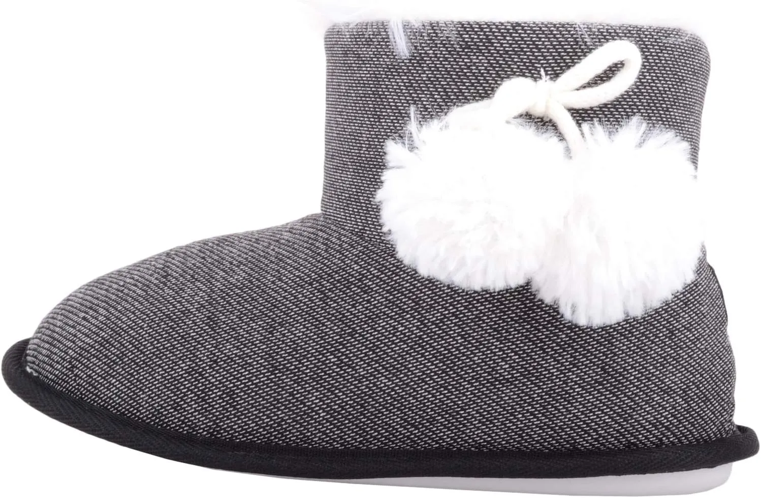 ABSOLUTE FOOTWEAR Arabella, Womens Slip On Winter Bootie Slippers with Pom Pom Design