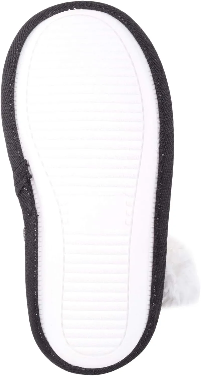 ABSOLUTE FOOTWEAR Arabella, Womens Slip On Winter Bootie Slippers with Pom Pom Design