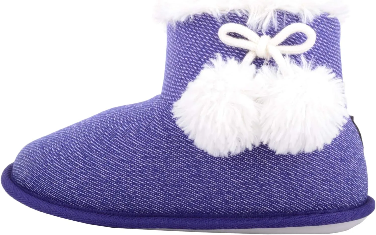 ABSOLUTE FOOTWEAR Arabella, Womens Slip On Winter Bootie Slippers with Pom Pom Design