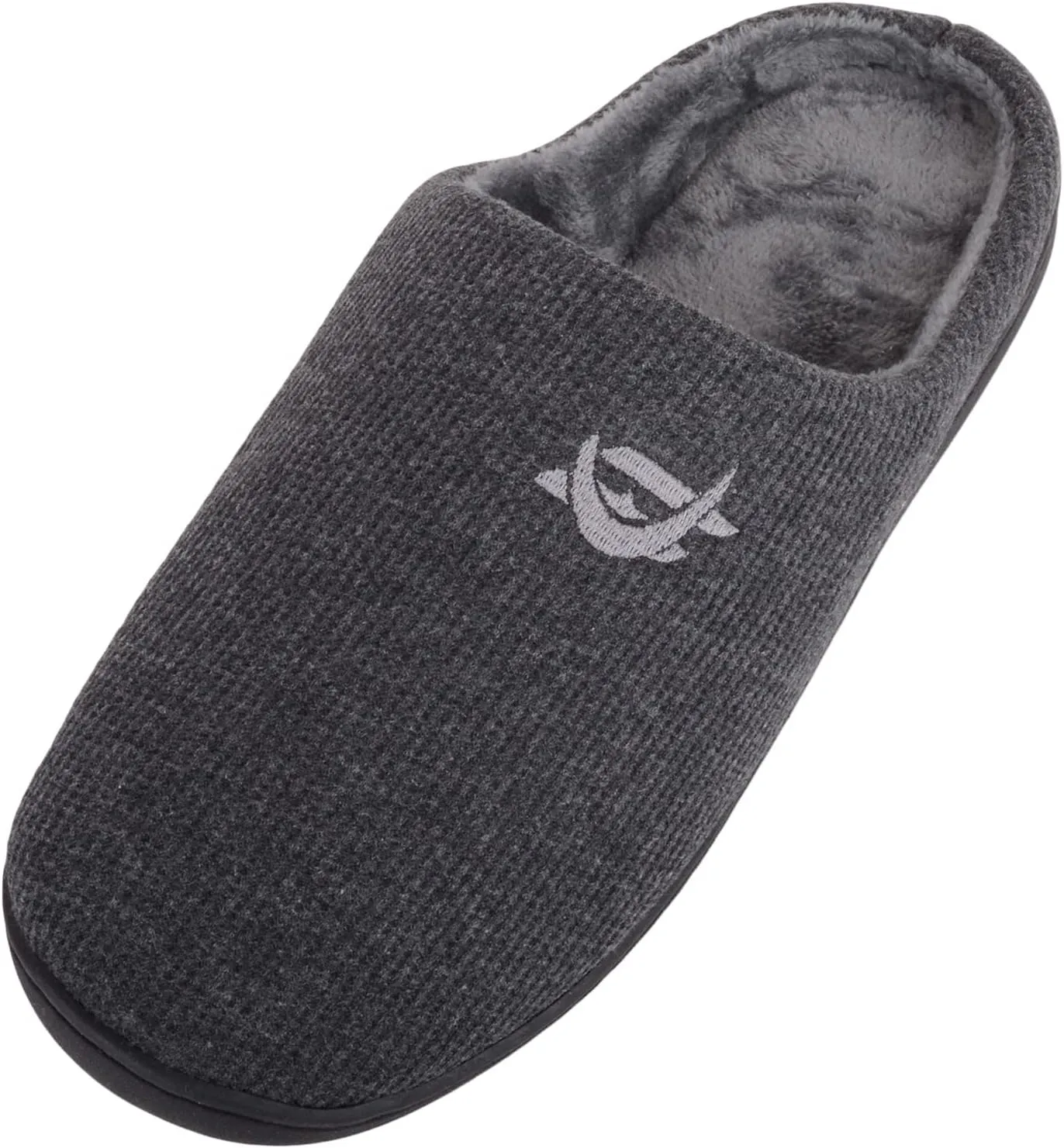 ABSOLUTE FOOTWEAR Mens Slip On Open Back Fleece Lined Winter Mule Slippers
