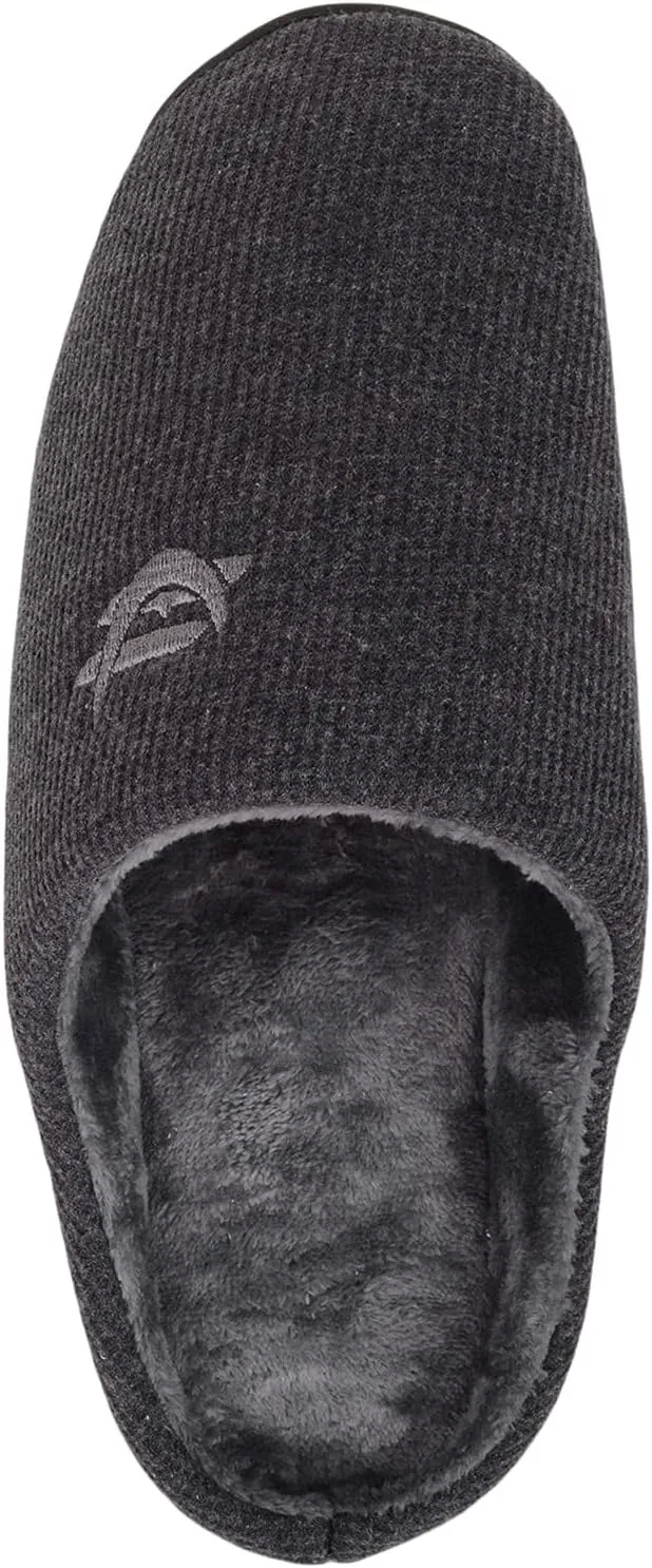 ABSOLUTE FOOTWEAR Mens Slip On Open Back Fleece Lined Winter Mule Slippers