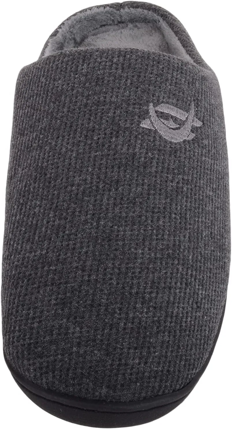 ABSOLUTE FOOTWEAR Mens Slip On Open Back Fleece Lined Winter Mule Slippers