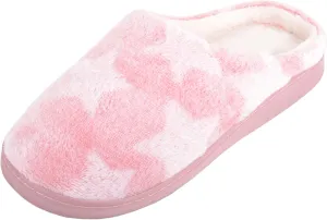 ABSOLUTE FOOTWEAR Womens Soft Embossed Star Slip on Winter Mule Slippers