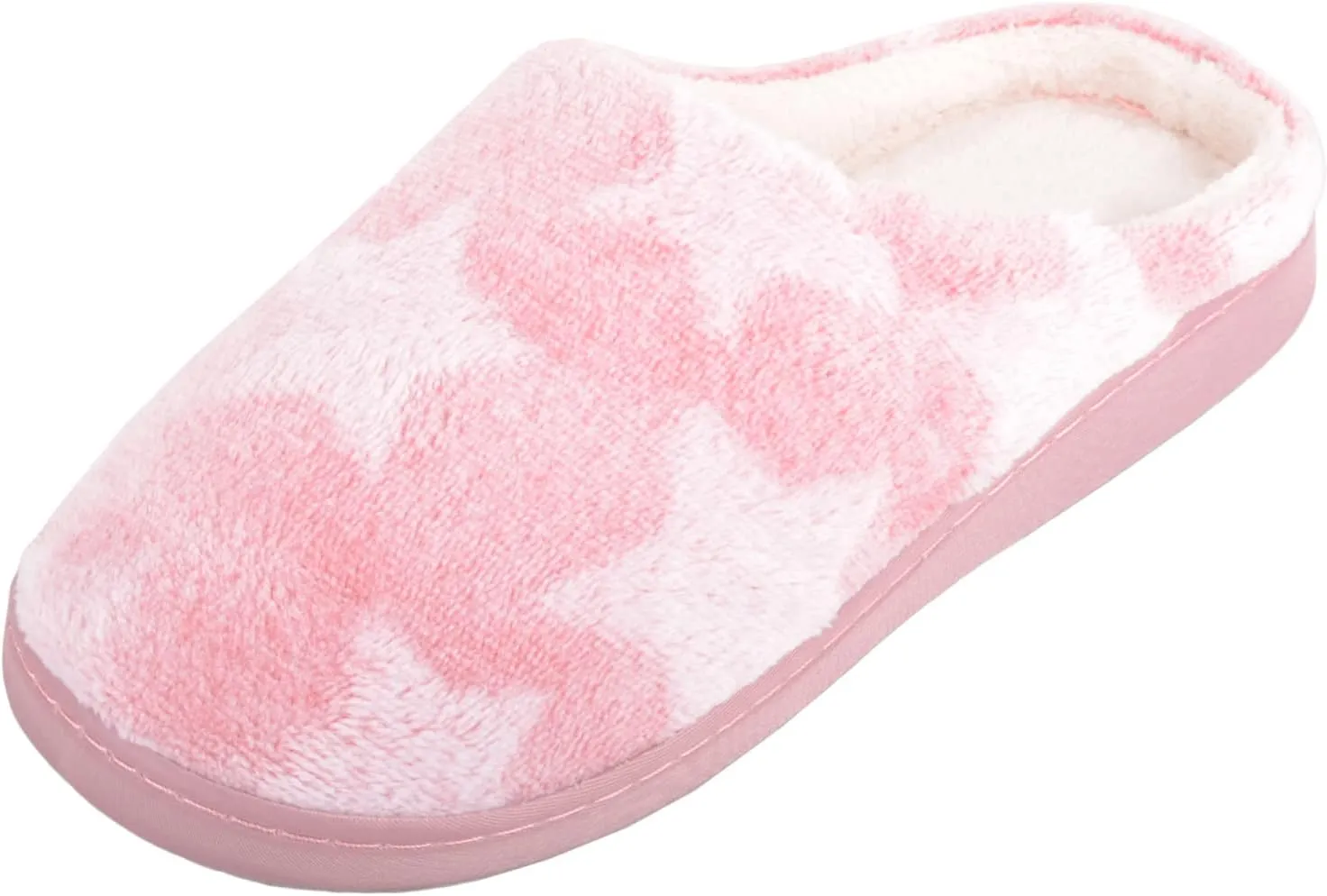 ABSOLUTE FOOTWEAR Womens Soft Embossed Star Slip on Winter Mule Slippers