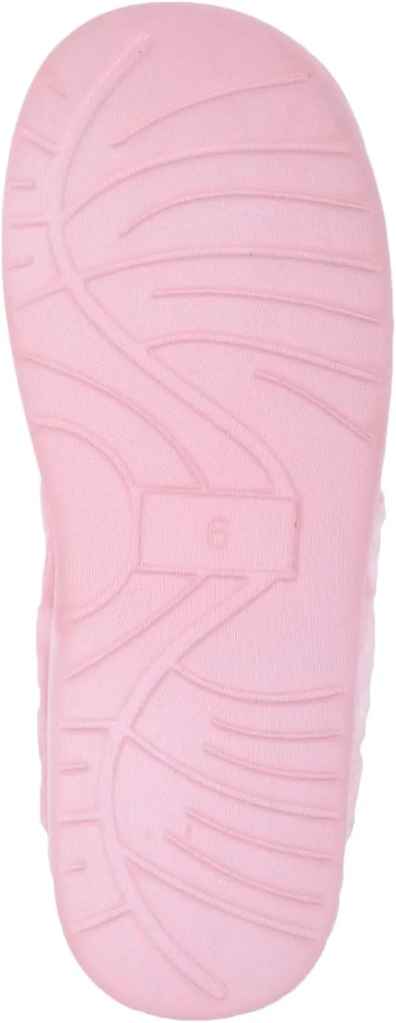 ABSOLUTE FOOTWEAR Womens Soft Velour Style Slip On Open Back Mule Slippers with Diamond Design