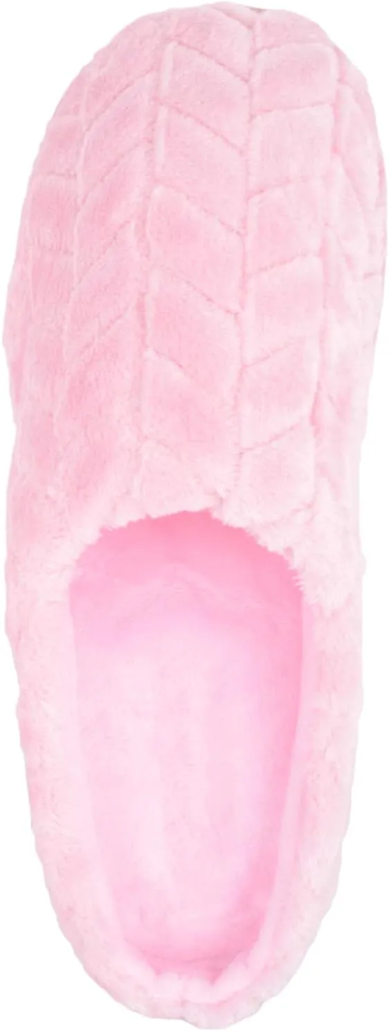 ABSOLUTE FOOTWEAR Womens Soft Velour Style Slip On Open Back Mule Slippers with Diamond Design