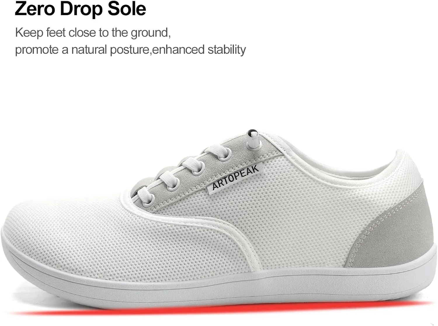 Adapt Knit Trainer Wide Toe Box Shoe with Earth-Link Grounding, Zero-Drop Sole, Breathable Knit Upper & Machine Washable Perfect for Daily Wear & Light Training