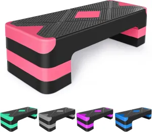 Adjustable Exercise Workout Aerobic Stepper Step Platform Trainer