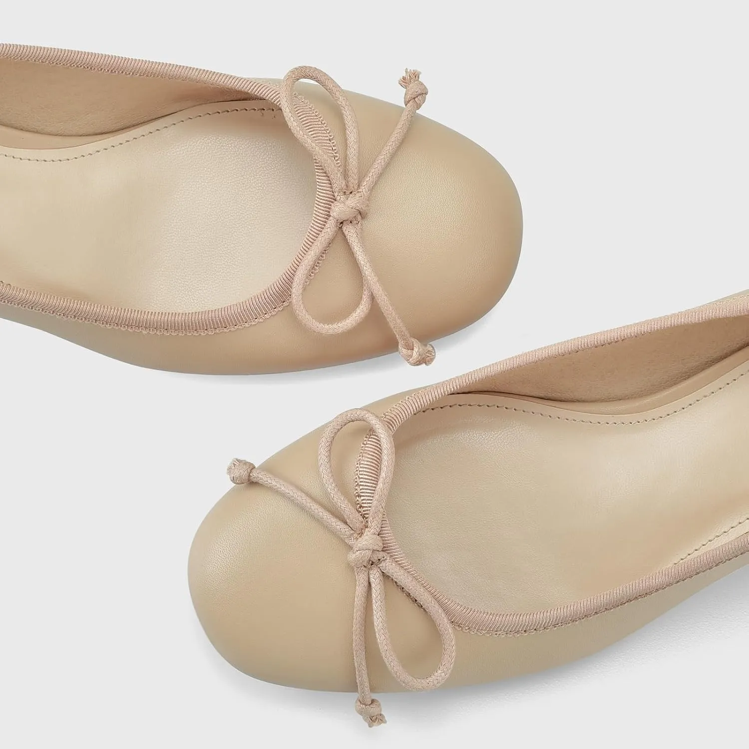 Adrizzlein Ballet Flats Shoes for Women Bowknot Round Toe Slip On Flats Pumps Comfort Chunky Low Heel Dress Shoes