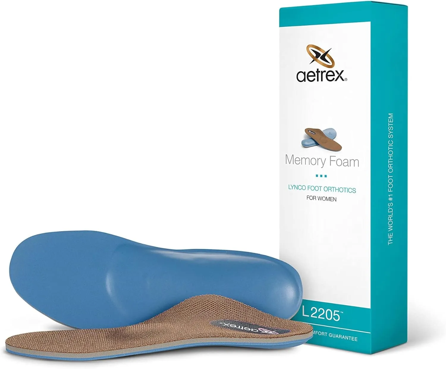 Aetrex L2205 Memory Foam Orthotics Shoe Inserts for Women - Metatarsal Cupped Heel Arch Support Inserts Women Stay Comfort All Day