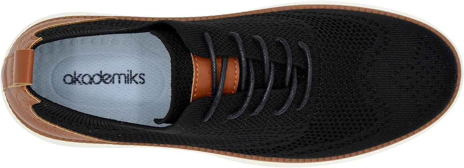 AKADEMIKS Men's Olney Wingtip Knit Oxford, Sleek Breathable Dress Shoes