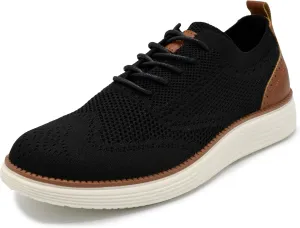 AKADEMIKS Men's Olney Wingtip Knit Oxford, Sleek Breathable Dress Shoes