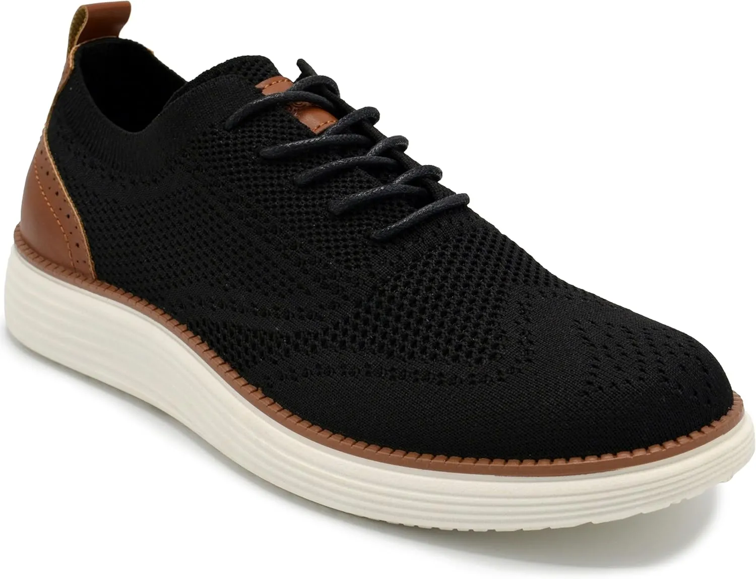 AKADEMIKS Men's Olney Wingtip Knit Oxford, Sleek Breathable Dress Shoes