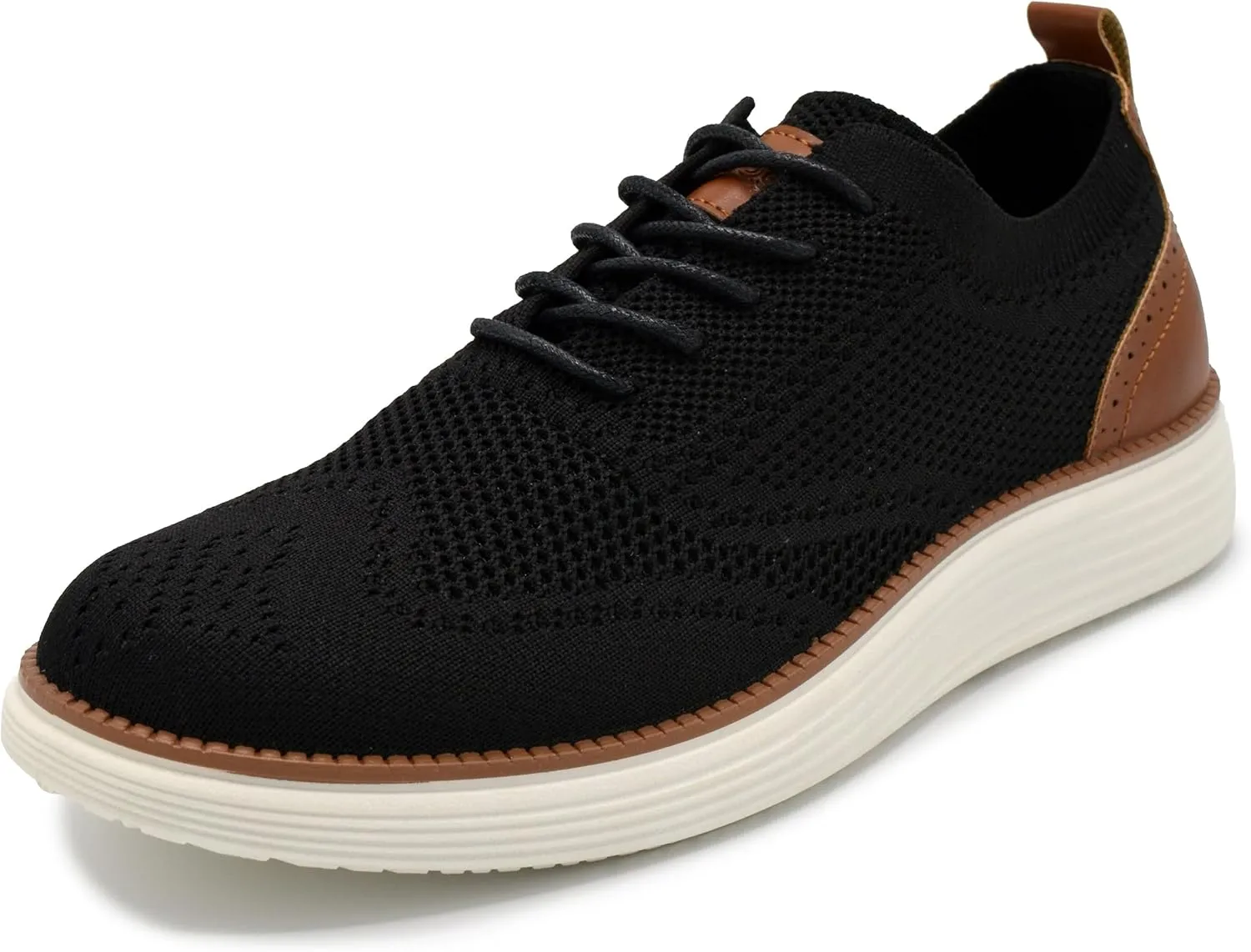 AKADEMIKS Men's Olney Wingtip Knit Oxford, Sleek Breathable Dress Shoes
