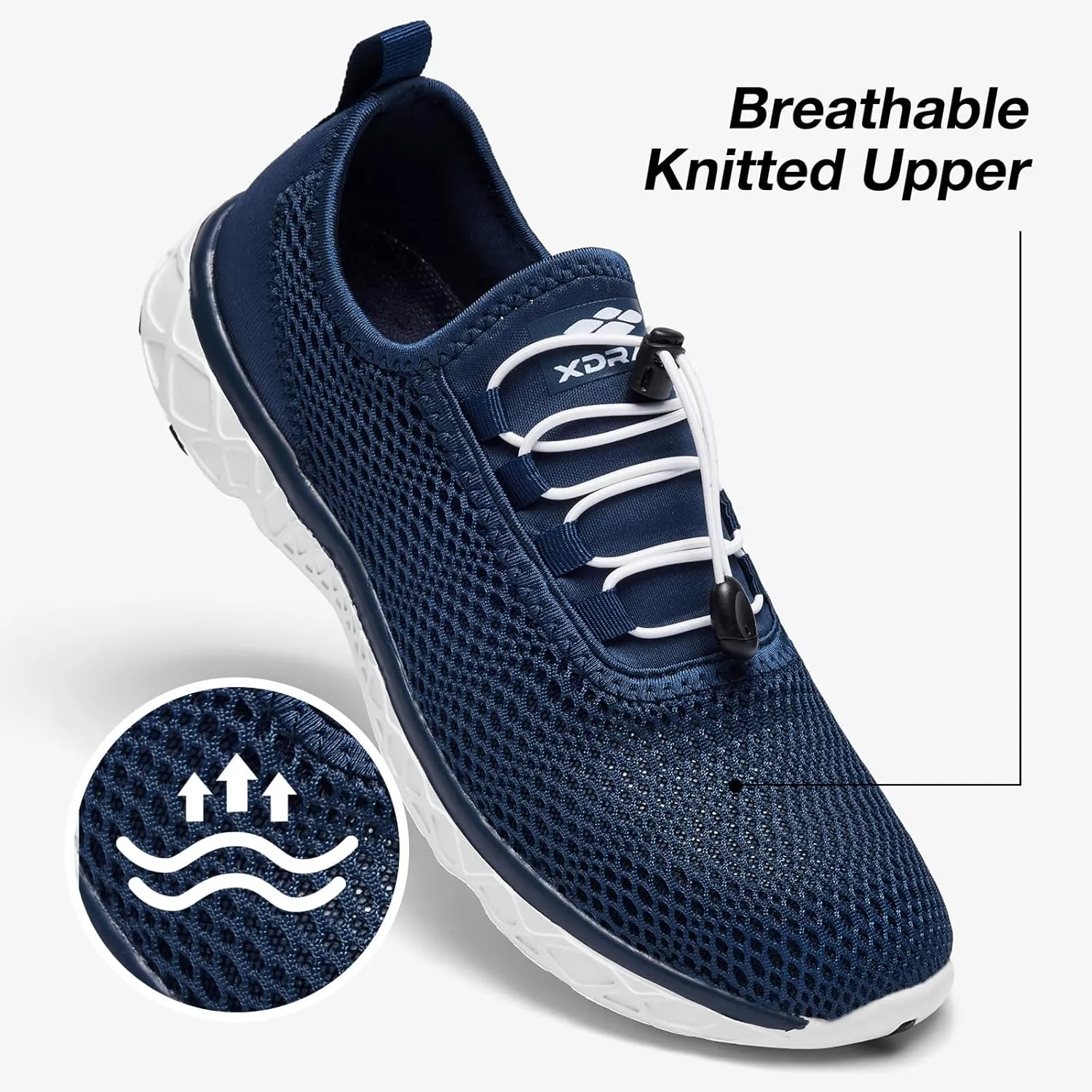 ALEADER Men's Stylish Water Shoes, Quick-Dry Xdrain Water Sneakers, Lightweight & Comfort Footed