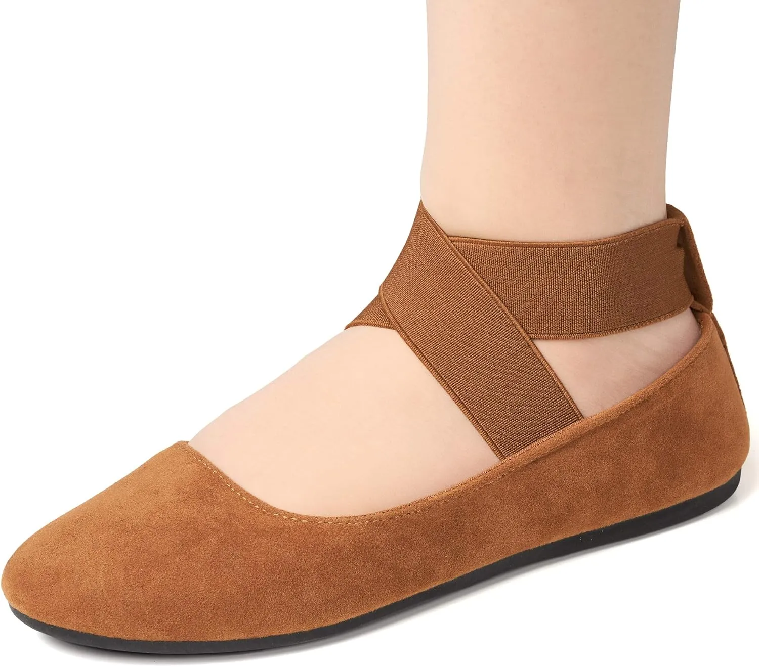 Alpine Swiss Peony Womens Ballet Flats Elastic Ankle Strap Shoes Slip On Loafers