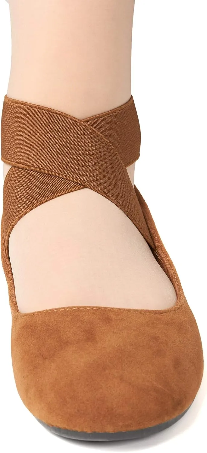 Alpine Swiss Peony Womens Ballet Flats Elastic Ankle Strap Shoes Slip On Loafers