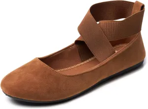Alpine Swiss Peony Womens Ballet Flats Elastic Ankle Strap Shoes Slip On Loafers