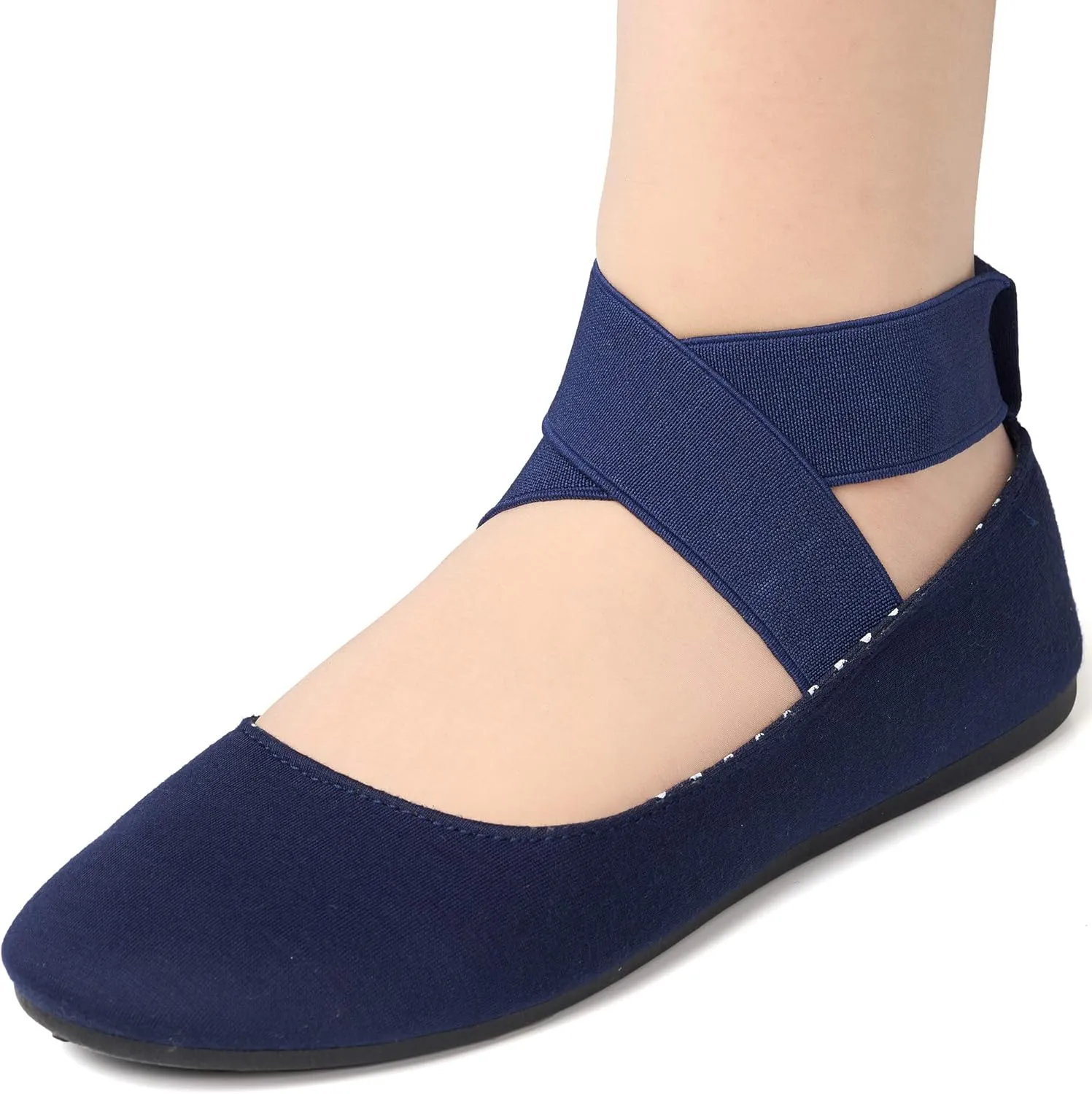 Alpine Swiss Peony Womens Ballet Flats Elastic Ankle Strap Shoes Slip On Loafers