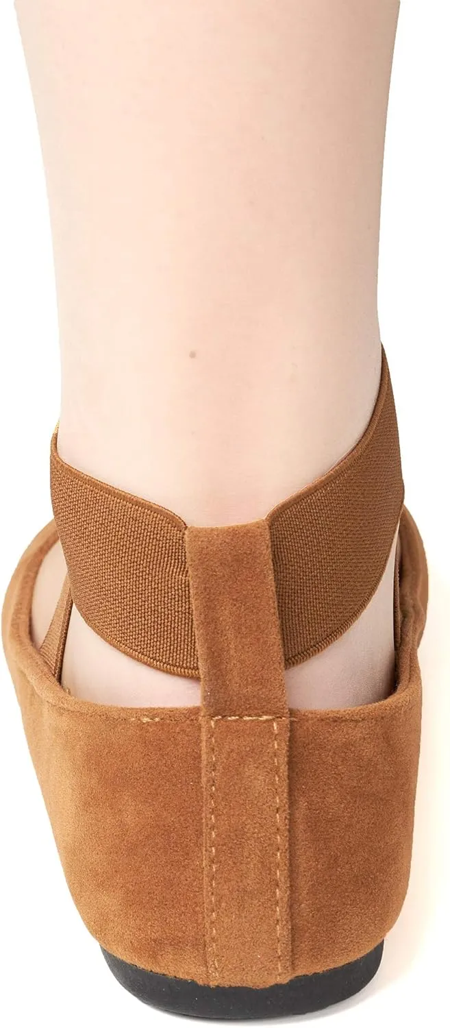 Alpine Swiss Peony Womens Ballet Flats Elastic Ankle Strap Shoes Slip On Loafers