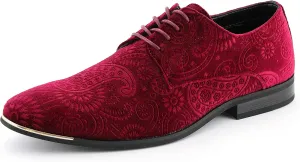 Amali Chadwick, Mens Dress Shoes - Lace Up Oxford Shoes for Men - Tuxedo Shoes, Paisley Pattern, Metal Tip, Mens Designer Shoes