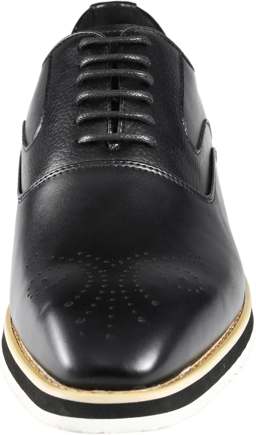 Amali Oxford Dress Shoes for Men with Textured Cap Toe, Men's Oxford Shoes Made from Premium PU Leather, Versatile Formal Footwear for All Occasions