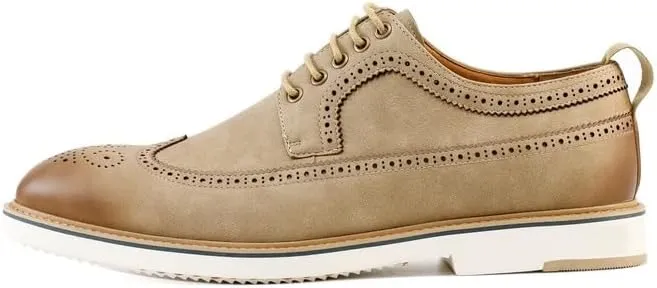 Amali Oxford Dress Shoes for Men with Textured Cap Toe, Men's Oxford Shoes Made from Premium PU Leather, Versatile Formal Footwear for All Occasions