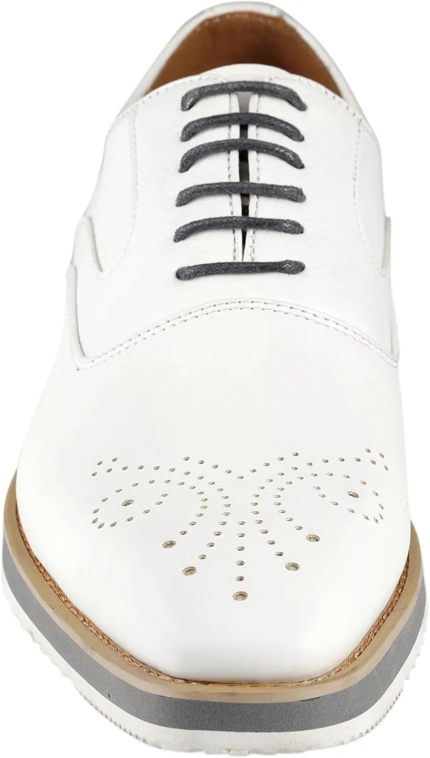 Amali Oxford Dress Shoes for Men with Textured Cap Toe, Men's Oxford Shoes Made from Premium PU Leather, Versatile Formal Footwear for All Occasions