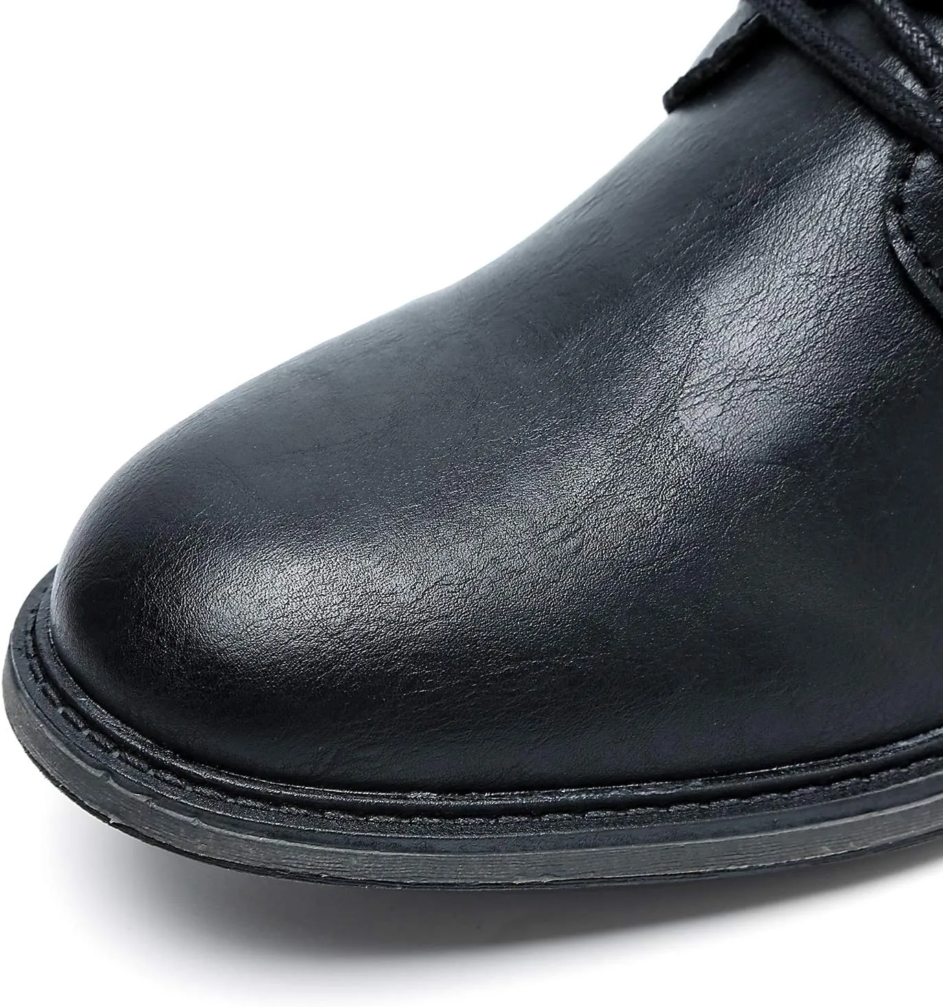 AMAPO Men Oxford Boots, Buckle Dress Boot, Casual Men Boots Lace-Up Side Zipper