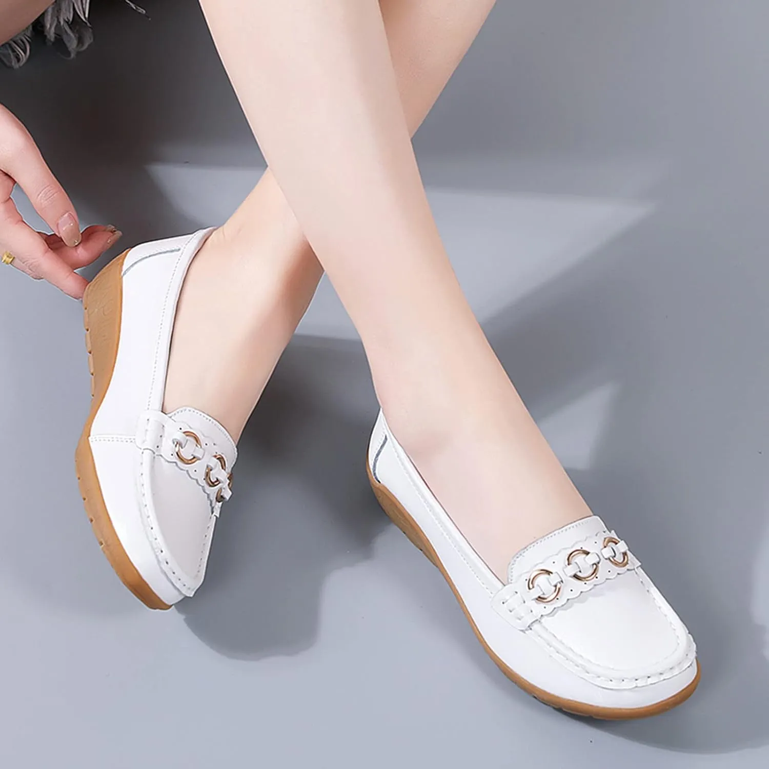 AMDBEL Loafers for Women 2024, Women's Loafers & Slip-ons Penny Comfort Shoes Dressy Office Work Slip on Leather Loafers