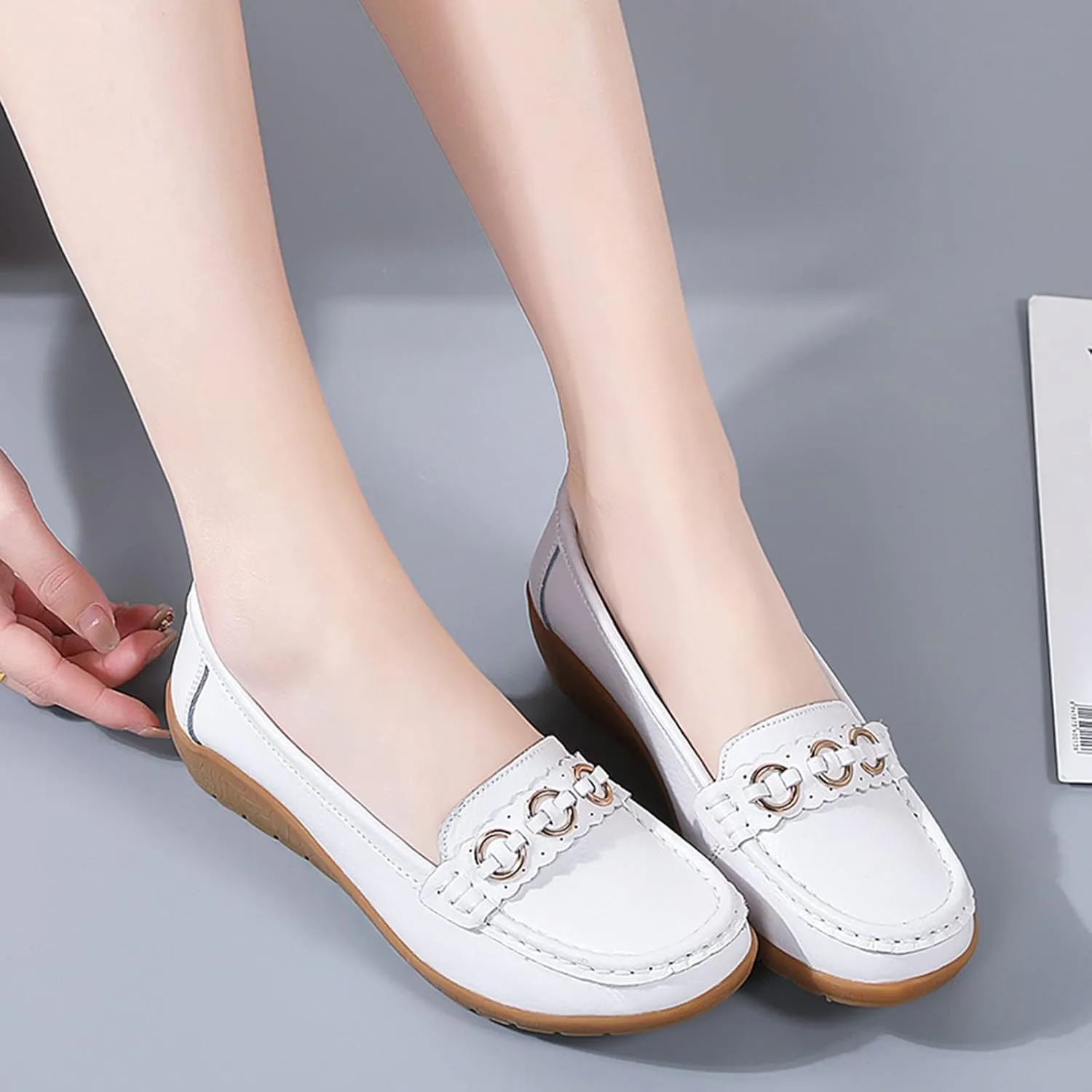 AMDBEL Loafers for Women 2024, Women's Loafers & Slip-ons Penny Comfort Shoes Dressy Office Work Slip on Leather Loafers