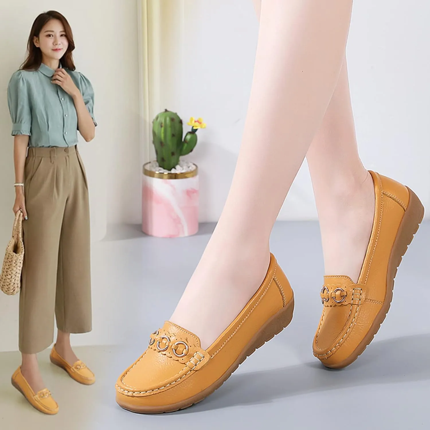 AMDBEL Loafers for Women 2024, Women's Loafers & Slip-ons Penny Comfort Shoes Dressy Office Work Slip on Leather Loafers