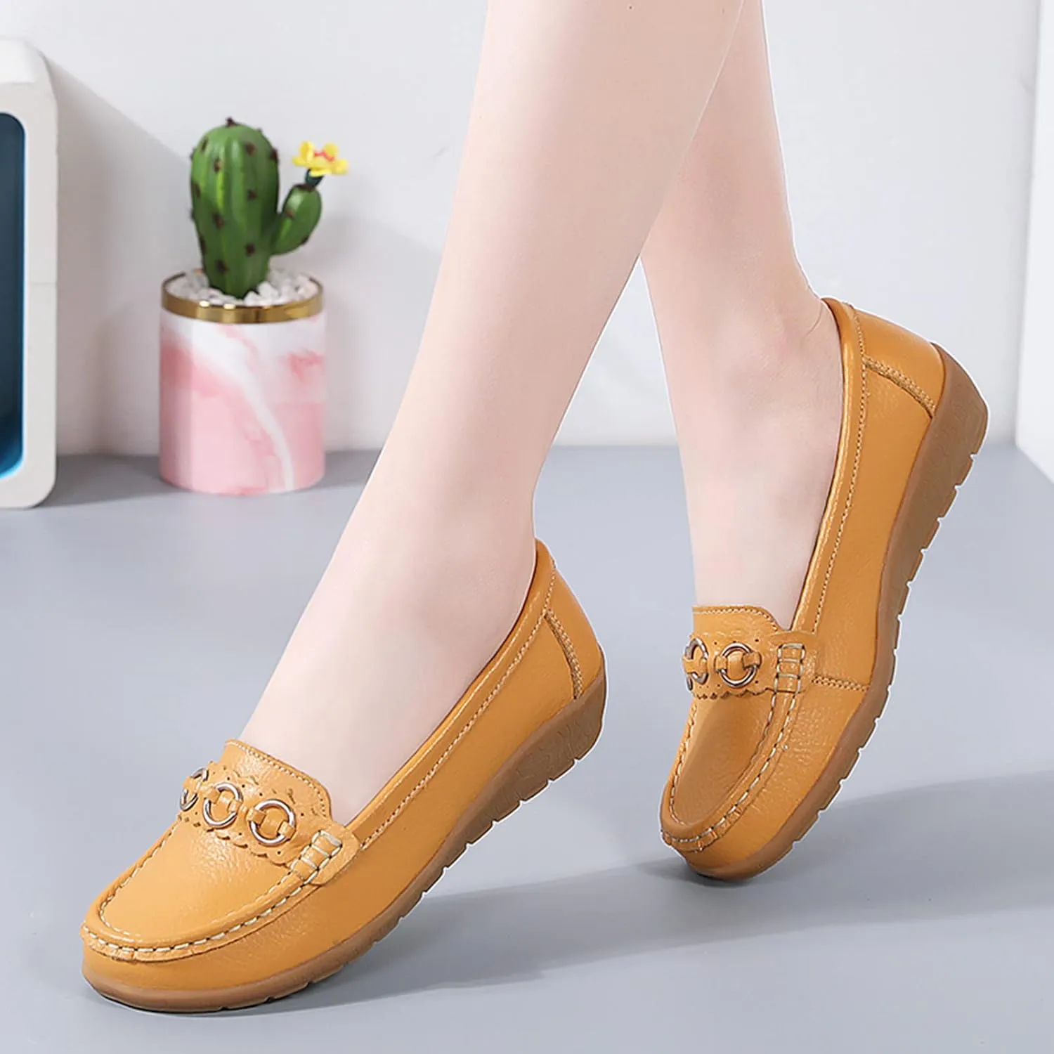 AMDBEL Loafers for Women 2024, Women's Loafers & Slip-ons Penny Comfort Shoes Dressy Office Work Slip on Leather Loafers