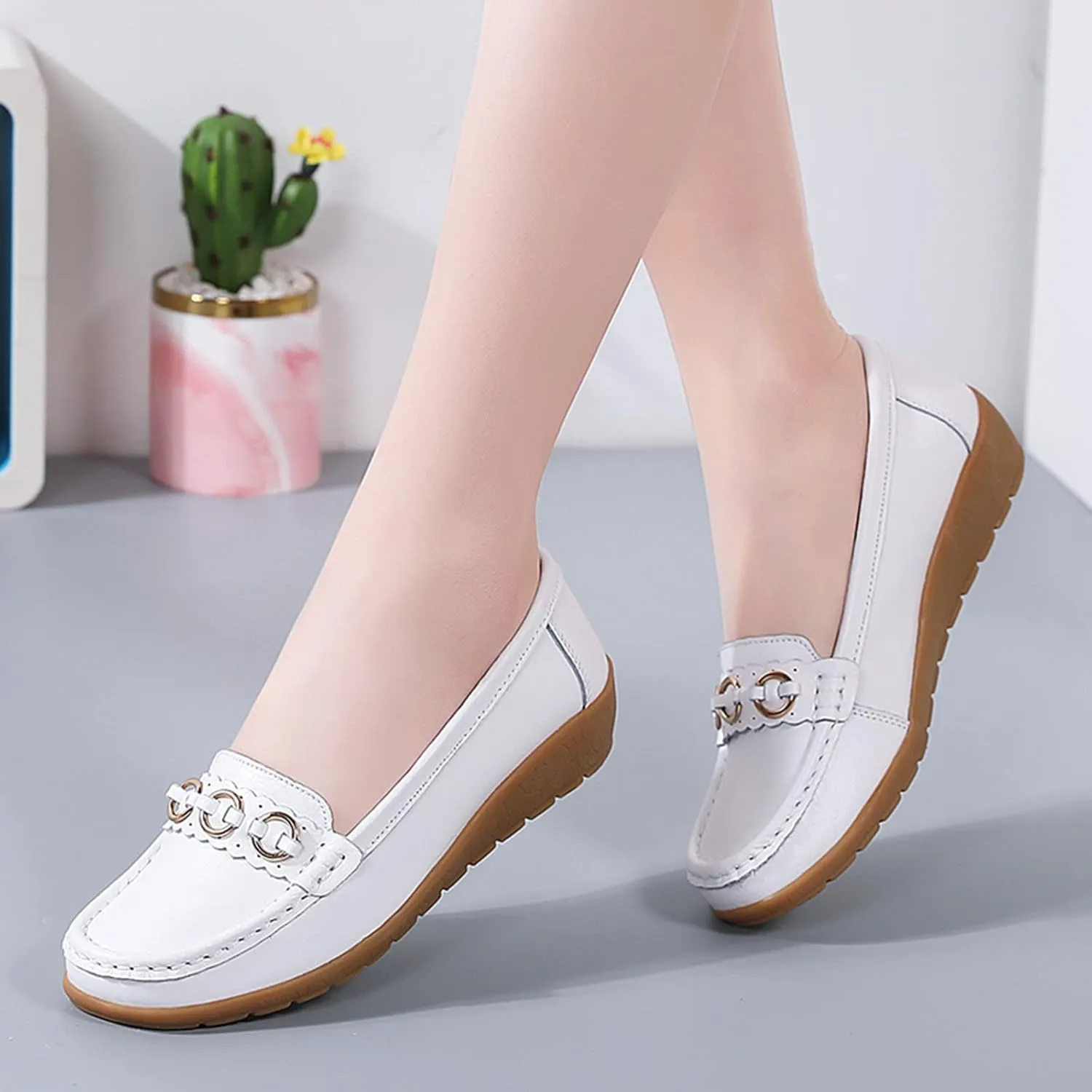 AMDBEL Loafers for Women 2024, Women's Loafers & Slip-ons Penny Comfort Shoes Dressy Office Work Slip on Leather Loafers