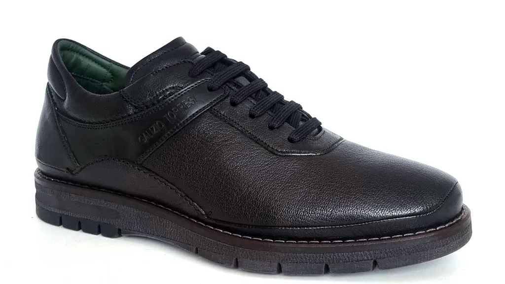 Andrew Black Men's Leather Sneakers