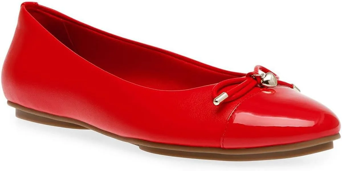 Anne Klein Womens LUCI Faux Leather Slip On Flat Shoes